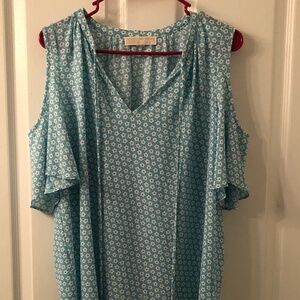 Teal and white Michael Kors blouse